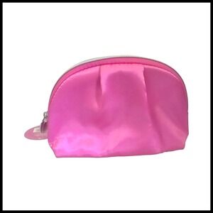Ulta Beauty Collection Hot Pink Satin Makeup Bag Cosmetic Pouch NWT Pleated Dome